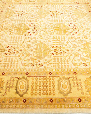 Traditional Mogul Ivory Wool Square Area Rug 6' 1" x 6' 3" - Solo Rugs