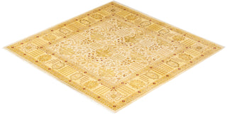 Traditional Mogul Ivory Wool Square Area Rug 6' 1" x 6' 3" - Solo Rugs