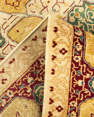 Traditional Mogul Ivory Wool Area Rug 6' 0" x 8' 9" - Solo Rugs