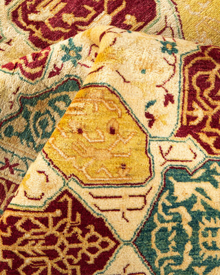 Traditional Mogul Ivory Wool Area Rug 6' 0" x 8' 9" - Solo Rugs