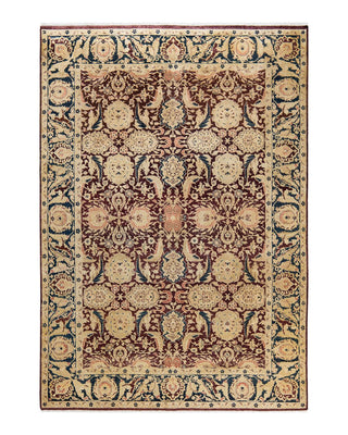 Traditional Mogul Red Wool Area Rug 6' 1" x 8' 8" - Solo Rugs