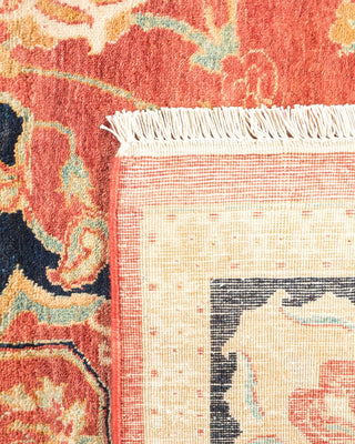 Traditional Mogul Orange Wool Area Rug 6' 0" x 8' 10" - Solo Rugs