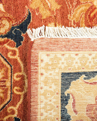 Traditional Mogul Orange Wool Area Rug 6' 1" x 8' 5" - Solo Rugs