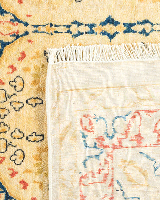 Traditional Mogul Yellow Wool Area Rug 6' 1" x 9' 3" - Solo Rugs