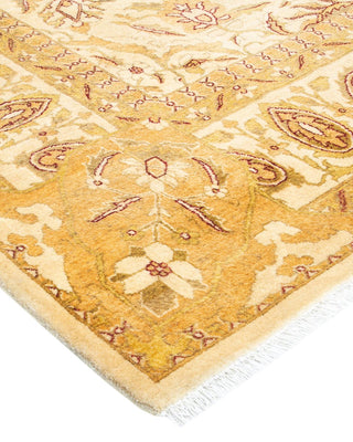 Traditional Mogul Ivory Wool Area Rug 6' 1" x 9' 3" - Solo Rugs