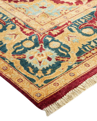 Traditional Mogul Red Wool Area Rug 6' 1" x 9' 10" - Solo Rugs