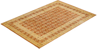 Traditional Mogul Brown Wool Area Rug 6' 2" x 8' 10" - Solo Rugs