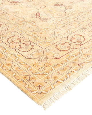 Traditional Mogul Yellow Wool Area Rug 6' 0" x 8' 10" - Solo Rugs