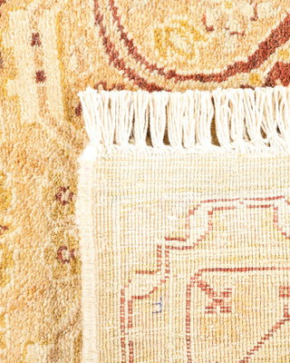 Traditional Mogul Yellow Wool Area Rug 6' 0" x 8' 10" - Solo Rugs