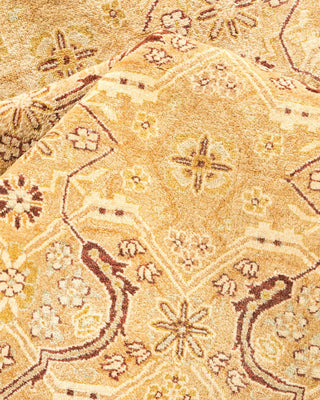 Traditional Mogul Yellow Wool Area Rug 6' 0" x 8' 10" - Solo Rugs