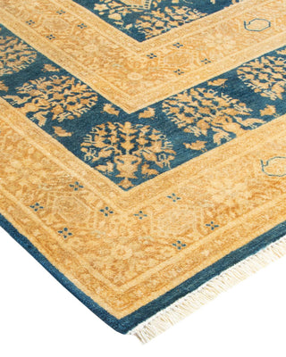 Traditional Mogul Blue Wool Area Rug 6' 2" x 9' 0" - Solo Rugs