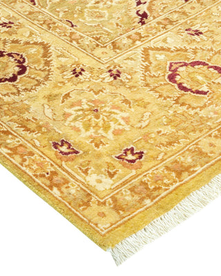 Traditional Mogul Green Wool Area Rug 6' 3" x 9' 1" - Solo Rugs