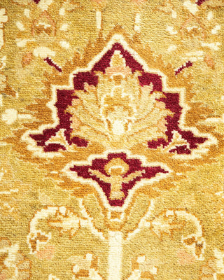 Traditional Mogul Green Wool Area Rug 6' 3" x 9' 1" - Solo Rugs