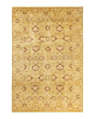 Traditional Mogul Green Wool Area Rug 6' 3" x 9' 1" - Solo Rugs