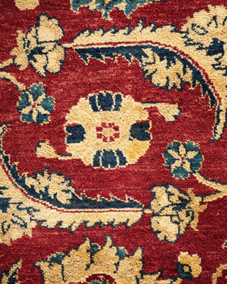 Traditional Mogul Red Wool Area Rug 6' 0" x 9' 0" - Solo Rugs