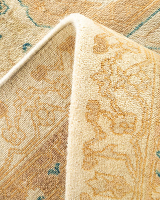 Traditional Mogul Ivory Wool Area Rug 6' 0" x 9' 2" - Solo Rugs