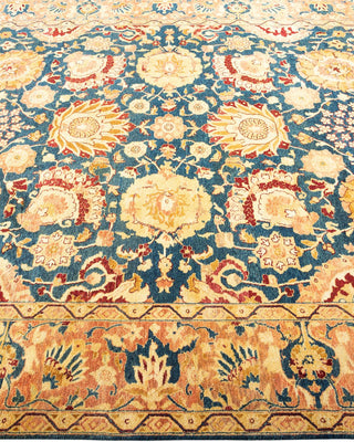 Traditional Mogul Blue Wool Area Rug 6' 0" x 8' 9" - Solo Rugs