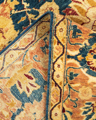Traditional Mogul Blue Wool Area Rug 6' 0" x 8' 9" - Solo Rugs