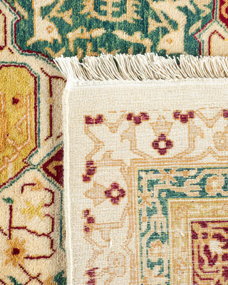 Traditional Mogul Ivory Wool Area Rug 6' 1" x 9' 4" - Solo Rugs