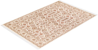 Traditional Mogul Ivory Wool Area Rug 4' 1" x 6' 2" - Solo Rugs