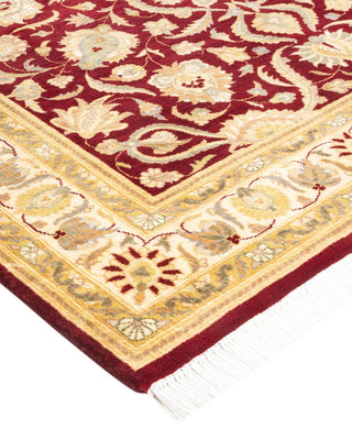 Traditional Mogul Red Wool Area Rug 4' 2" x 6' 5" - Solo Rugs