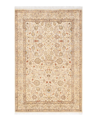 Traditional Mogul Ivory Wool Area Rug 4' 2" x 6' 2" - Solo Rugs