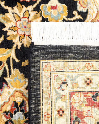 Traditional Mogul Black Wool Square Area Rug 6' 3" x 6' 4" - Solo Rugs