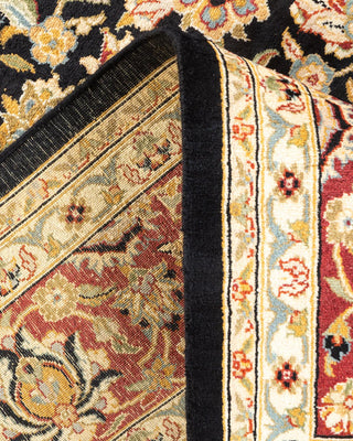 Traditional Mogul Black Wool Square Area Rug 6' 3" x 6' 4" - Solo Rugs