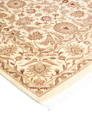 Contemporary Eclectic Ivory Wool Area Rug 4' 2" x 6' 3" - Solo Rugs