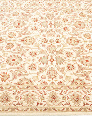 Contemporary Eclectic Ivory Wool Area Rug 4' 2" x 6' 3" - Solo Rugs