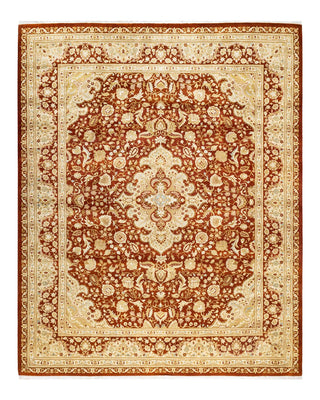 Traditional Mogul Brown Wool Area Rug 8' 2" x 10' 2" - Solo Rugs