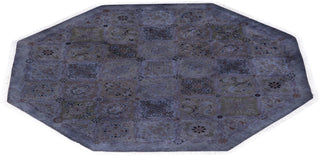 Contemporary Fine Vibrance Gray Wool Octagon Area Rug 5' 1" x 5' 1" - Solo Rugs