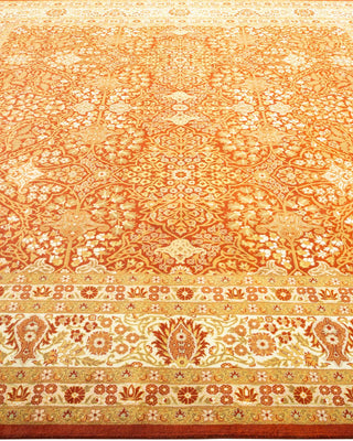 Traditional Mogul Orange Wool Square Area Rug 8' 2" x 8' 4" - Solo Rugs
