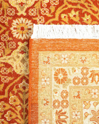 Traditional Mogul Orange Wool Square Area Rug 8' 2" x 8' 4" - Solo Rugs