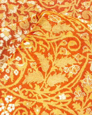Traditional Mogul Orange Wool Square Area Rug 8' 2" x 8' 4" - Solo Rugs