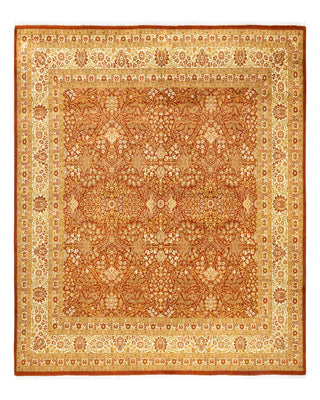 Traditional Mogul Orange Wool Square Area Rug 8' 2" x 8' 4" - Solo Rugs