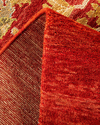 Contemporary Eclectic Orange Wool Area Rug 8' 10" x 12' 2" - Solo Rugs