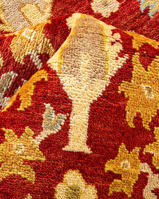 Contemporary Eclectic Orange Wool Area Rug 8' 10" x 12' 2" - Solo Rugs