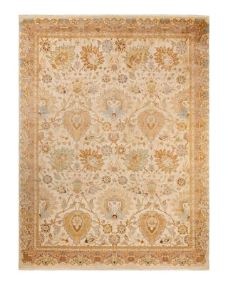 Contemporary Eclectic Ivory Wool Area Rug 9' 0" x 12' 0" - Solo Rugs