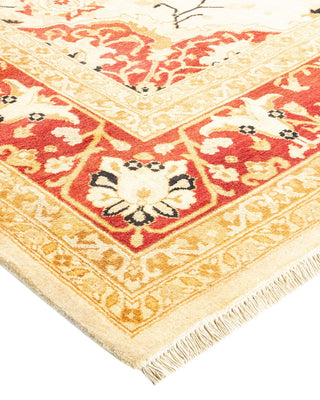 Contemporary Eclectic Ivory Wool Area Rug 8' 0" x 10' 2" - Solo Rugs