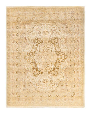Contemporary Eclectic Ivory Wool Area Rug 8' 1" x 10' 1" - Solo Rugs
