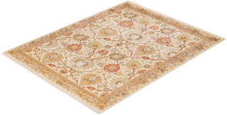 Contemporary Eclectic Ivory Wool Area Rug 8' 0" x 10' 1" - Solo Rugs