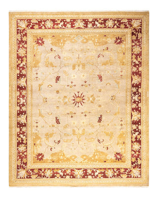Contemporary Eclectic Ivory Wool Area Rug 8' 3" x 10' 4" - Solo Rugs