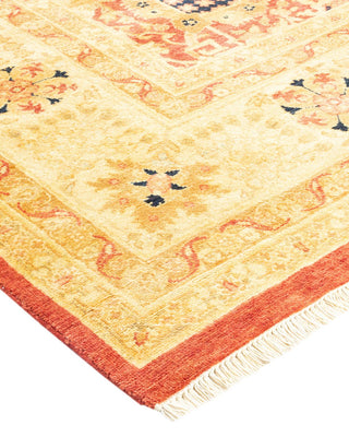 Contemporary Eclectic Orange Wool Area Rug 8' 2" x 9' 9" - Solo Rugs