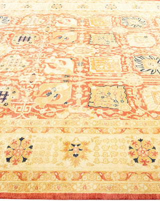 Contemporary Eclectic Orange Wool Area Rug 8' 2" x 9' 9" - Solo Rugs