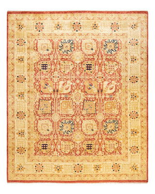 Contemporary Eclectic Orange Wool Area Rug 8' 2" x 9' 9" - Solo Rugs