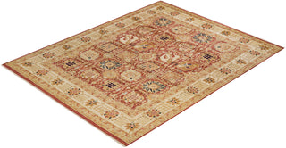 Contemporary Eclectic Orange Wool Area Rug 8' 0" x 10' 2" - Solo Rugs