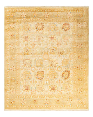 Contemporary Eclectic Ivory Wool Area Rug 8' 0" x 9' 10" - Solo Rugs