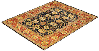 Contemporary Eclectic Black Wool Area Rug 8' 1" x 10' 2" - Solo Rugs