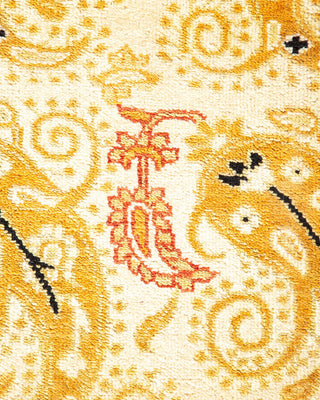 Contemporary Eclectic Ivory Wool Area Rug 8' 1" x 10' 3" - Solo Rugs